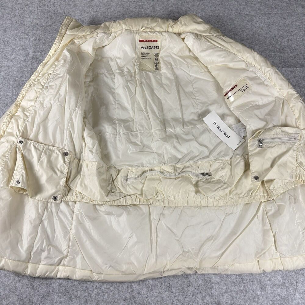 Vintage Archive Prada Sport Ivory White Puffer Jacket w/ Hood Mens Large SGA293 - Picture 8 of 16